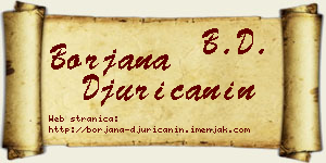 Borjana Đuričanin vizit kartica